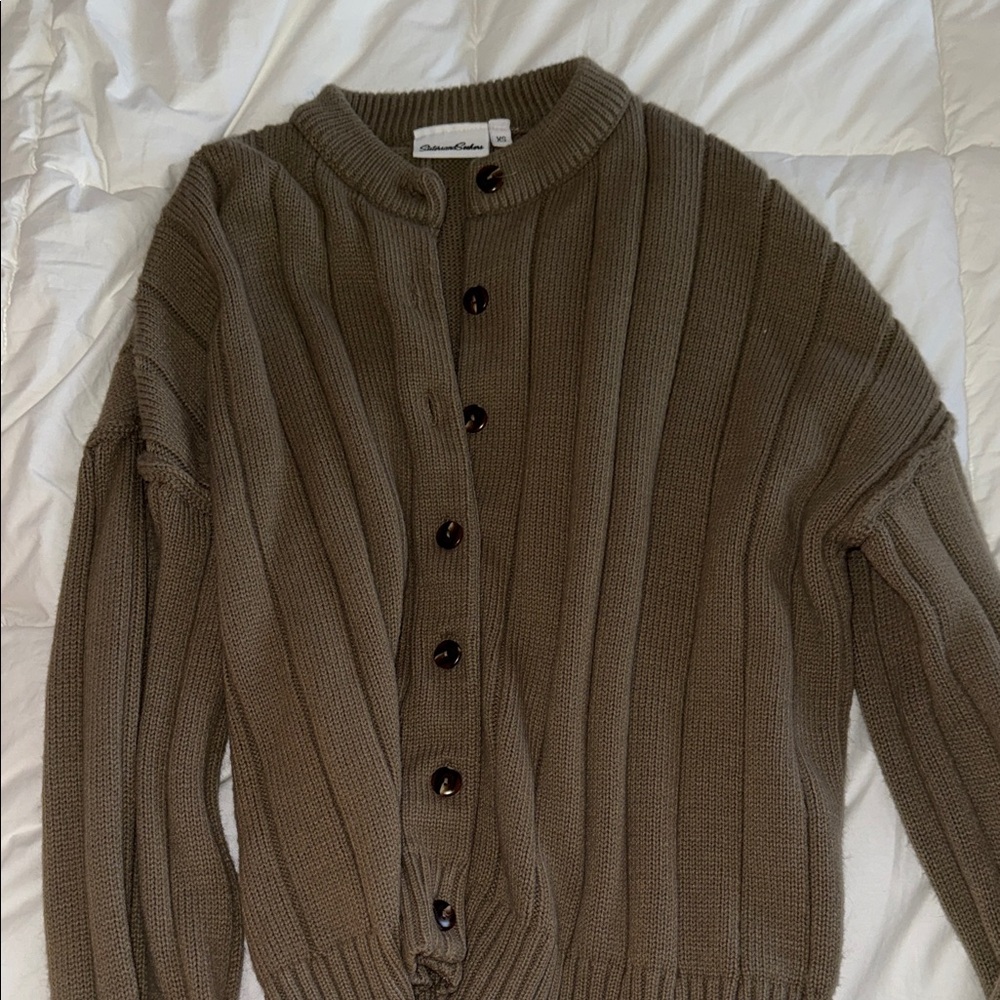 Sister and Seekers  Brown Ribbed Cardigan